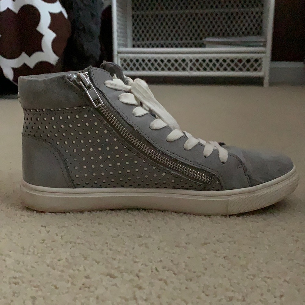 grey suede steve madden high top sneakers